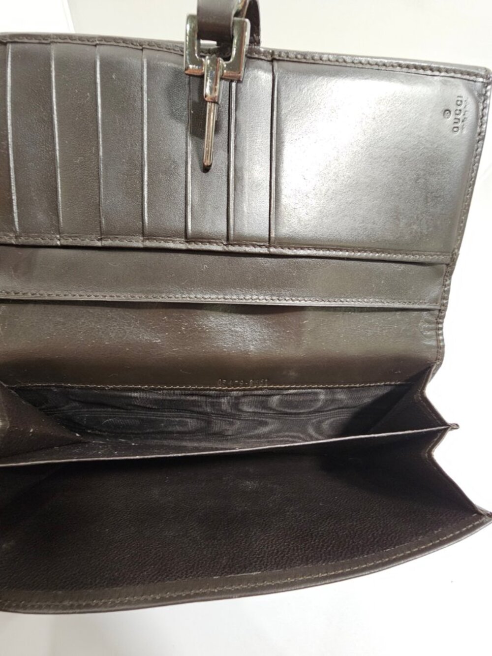 Auth. Vintage Gucci Jackie Piston Lock Long Wallet GG Monogram Canvas Brown - Picture 8 of 8